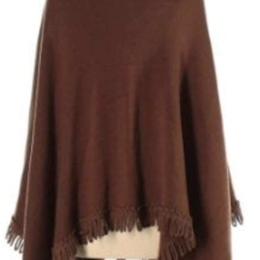 Brown Fringe Shawl By Coldwater Creek - Picture 2 of 2